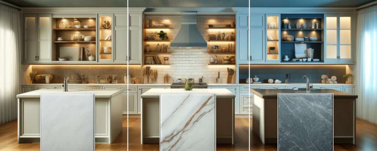 quartz countertop vs sintered vs porcelain countertop