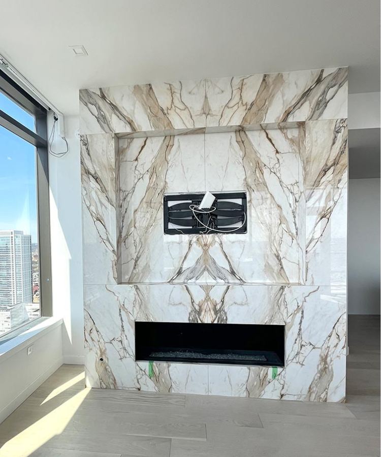 fireplace surround marble